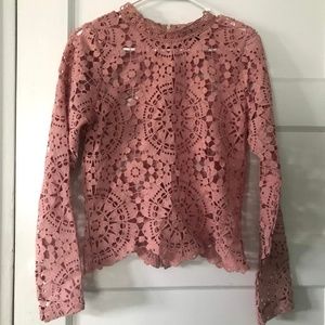 Nude Pink Blouse with Zipper